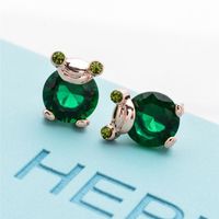 1 Pair Simple Style Classic Style Frog Plating Inlay Copper Zircon Rose Gold Plated White Gold Plated Ear Studs main image 3