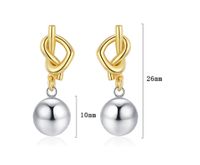 1 Pair Elegant Heart Shape Plating Sterling Silver 24k Gold Plated Silver Plated Drop Earrings main image 2