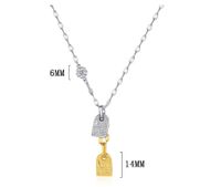 Casual Square Sterling Silver Plating 24k Gold Plated White Gold Plated Pendant Necklace main image 2