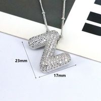 Simple Style Classic Style Letter Copper Plating Silver Plated Pendant Necklace sku image 24