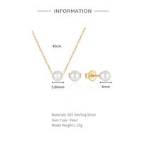 Simple Style Round Sterling Silver Plating Inlay Pearl Women's Jewelry Set main image 2