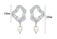 1 Pair Original Design Irregular Plating Freshwater Pearl Sterling Silver White Gold Plated Drop Earrings main image 2
