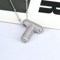 Simple Style Classic Style Letter Copper Plating Silver Plated Pendant Necklace sku image 19