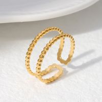 304 Stainless Steel 18K Gold Plated Simple Style Plating Solid Color Open Rings main image 3