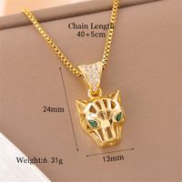 Stainless Steel Titanium Steel 18K Gold Plated Retro Lady Roman Style Enamel Plating Inlay Snake Bee Butterfly Zircon Pendant Necklace sku image 2