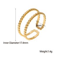 304 Stainless Steel 18K Gold Plated Simple Style Plating Solid Color Open Rings main image 2