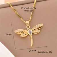 Stainless Steel Titanium Steel 18K Gold Plated Retro Lady Roman Style Enamel Plating Inlay Snake Bee Butterfly Zircon Pendant Necklace sku image 3