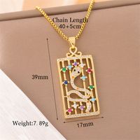 Stainless Steel Titanium Steel 18K Gold Plated Retro Lady Roman Style Enamel Plating Inlay Snake Bee Butterfly Zircon Pendant Necklace sku image 9