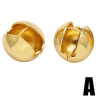 1 Pair Simple Style Round Ball Plating Copper 18k Gold Plated Drop Earrings main image 4