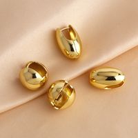 1 Pair Simple Style Round Ball Plating Copper 18k Gold Plated Drop Earrings main image 2