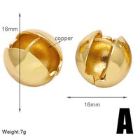 1 Pair Simple Style Round Ball Plating Copper 18k Gold Plated Drop Earrings sku image 1