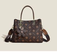 Women's Large Pu Leather Plaid Vintage Style Square Zipper Handbag sku image 1