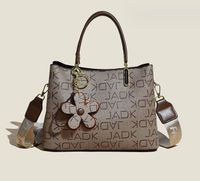 Women's Large Pu Leather Plaid Vintage Style Square Zipper Handbag sku image 3