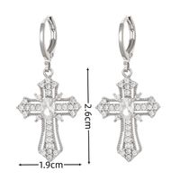 1 Pair Ig Style Classic Style Cross Plating Inlay Copper Zircon White Gold Plated Gold Plated Drop Earrings main image 2