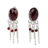 1 Pair Retro Ethnic Style Oval Tassel Beaded Plating Inlay Copper Glass Bead Glass Stone Platinum Plated Drop Earrings Ear Cuffs main image 4