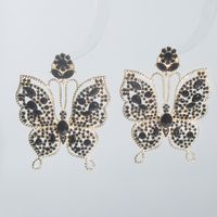 1 Pair Ig Style Exaggerated Butterfly Inlay Alloy Rhinestones Zircon Drop Earrings main image 4