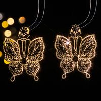 1 Pair Ig Style Exaggerated Butterfly Inlay Alloy Rhinestones Zircon Drop Earrings main image 8