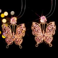 1 Pair Ig Style Exaggerated Butterfly Inlay Alloy Rhinestones Zircon Drop Earrings main image 5