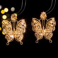 1 Pair Ig Style Exaggerated Butterfly Inlay Alloy Rhinestones Zircon Drop Earrings main image 9