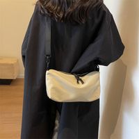 Women's Canvas Solid Color Vacation Sewing Thread Square Zipper Shoulder Bag main image 4