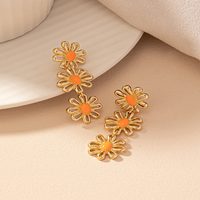 1 Pair Vacation Sweet Flower Ferroalloy Drop Earrings main image 4