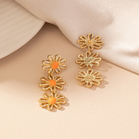 1 Pair Vacation Sweet Flower Ferroalloy Drop Earrings main image 6