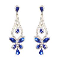 1 Paire Élégant Fleur Incruster Alliage Strass Zircon Boucles D'oreilles main image 8