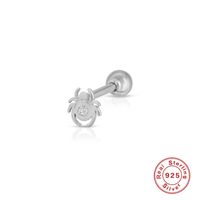 1 Piece Vintage Style Ice Cream Heart Shape Butterfly Plating Inlay Sterling Silver Zircon Ear Studs sku image 4