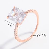 Simple Style Shiny Rectangle Sterling Silver Plating Inlay Zircon 14k Gold Plated Rose Gold Plated White Gold Plated Rings sku image 4