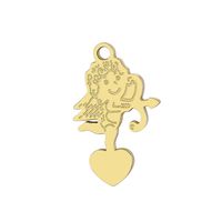 1 Piece Stainless Steel 18K Gold Plated Angel Heart Shape main image 6