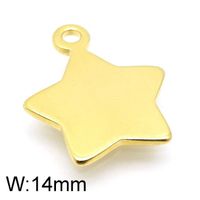 1 Piece Stainless Steel 18K Gold Plated Star sku image 2