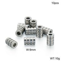 10 Pieces 10 * 6mm Stainless Steel Solid Color Spacer Bars sku image 1