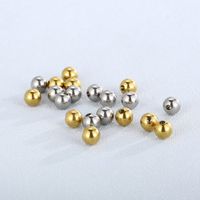 1 Set Diameter 8mm Stainless Steel 18K Gold Plated Round Polished Beads main image 6