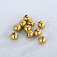 1 Set Diameter 8mm Stainless Steel 18K Gold Plated Round Polished Beads main image 4
