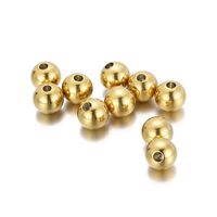 1 Set Diameter 8mm Stainless Steel 18K Gold Plated Round Polished Beads main image 2