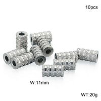 10 Pieces 11 * 6mm Stainless Steel Solid Color Spacer Bars sku image 1
