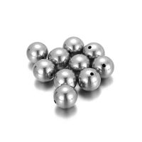 10 Pieces Diameter 10mm Diameter 12mm Diameter 14mm Stainless Steel Solid Color Polished Beads main image 2