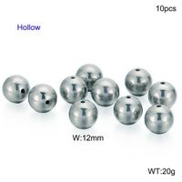 10 Pieces Diameter 10mm Diameter 12mm Diameter 14mm Stainless Steel Solid Color Polished Beads sku image 1