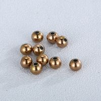 10 Pieces Diameter 4mm Diameter 5mm Diameter 8mm Stainless Steel 18K Gold Plated Round Polished Beads main image 4