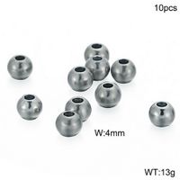 10 Pieces Diameter 4mm Diameter 5mm Diameter 8mm Stainless Steel 18K Gold Plated Round Polished Beads sku image 1