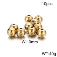 10 Pieces Diameter 4mm Diameter 5mm Diameter 8mm Stainless Steel 18K Gold Plated Round Polished Beads sku image 9