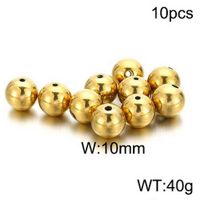 10 Pieces Diameter 4mm Diameter 5mm Diameter 8mm Stainless Steel 18K Gold Plated Round Polished Beads sku image 10