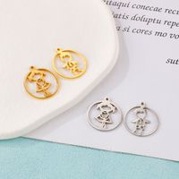 1 Piece Stainless Steel 18K Gold Plated Solid Color main image 5