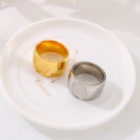 Stainless Steel 18K Gold Plated Simple Style Plating Round Rings main image 6
