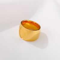 Stainless Steel 18K Gold Plated Simple Style Plating Round Rings main image 3