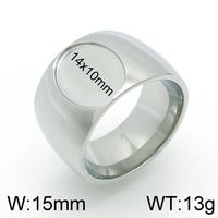 Stainless Steel 18K Gold Plated Simple Style Plating Round Rings sku image 2