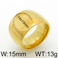 Stainless Steel 18K Gold Plated Simple Style Plating Round Rings sku image 6