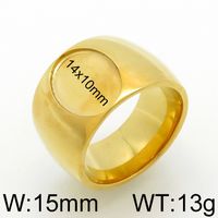 Stainless Steel 18K Gold Plated Simple Style Plating Round Rings sku image 8