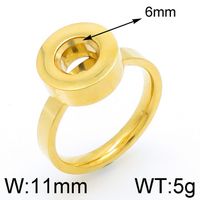 Stainless Steel 18K Gold Plated Simple Style Plating Round Rings sku image 1