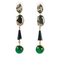 1 Pair Retro Water Droplets Plating Inlay Copper Glass Bead Glass Stone 18k Gold Plated Drop Earrings main image 3